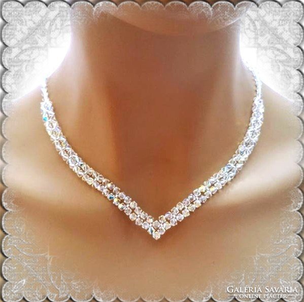 Wedding, bridal necklace, Swarovski crystal sl-esw02-1