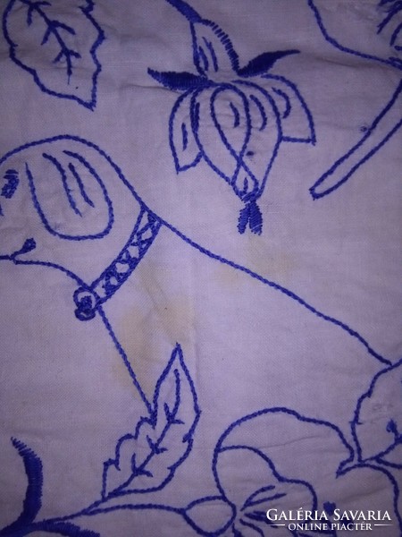 Old, hand - embroidered, scenic pillowcase - kids