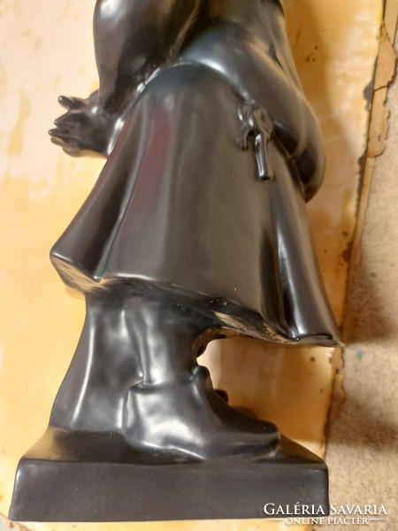 Statue of Jenő Bory, 47 cm high, in perfect condition, perhaps made of biscuit or a unique mixture ...