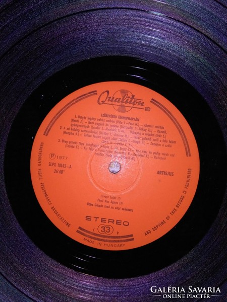 Retro bakelit lemez "Születésed ünnepnapján" - 1977