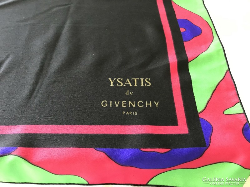 Vintage givenchy ysatis silk scarf, 88 x 86 cm