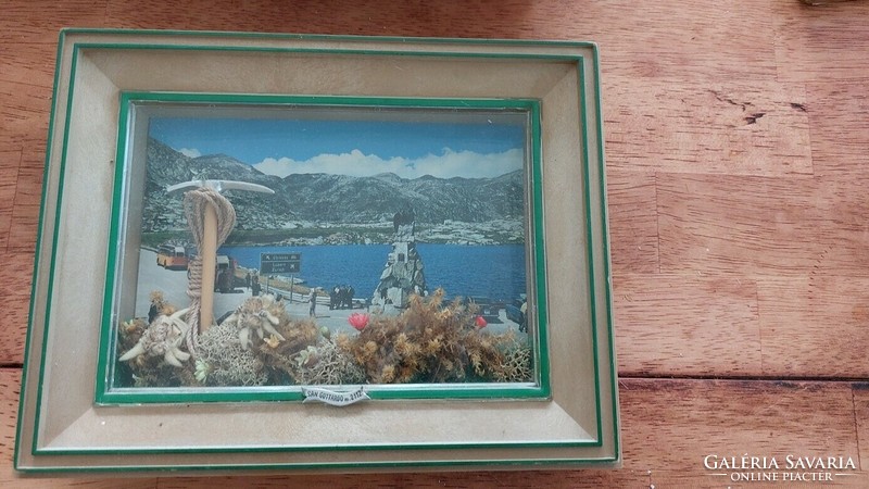 (K) Retro souvenir falikép San Gottardo 19x16 cm