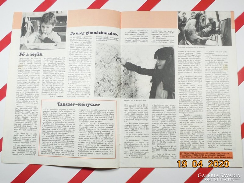 Old retro newspaper - picture supplement of Hungarian newspaper - August 31, 1985