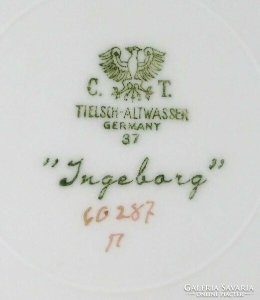 1J178 old altwasser ingeborg porcelain plate set