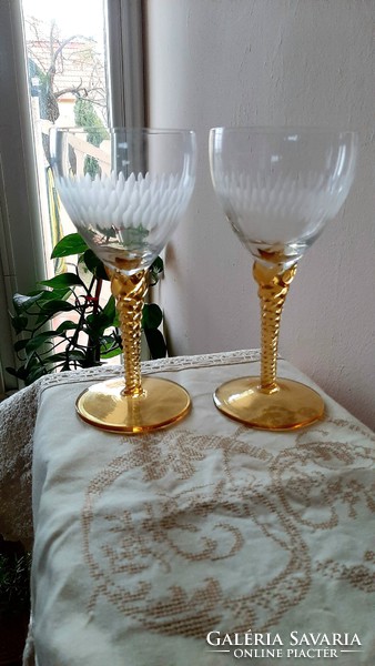 Bohémia csiszolt boros kristály pohár készlet
