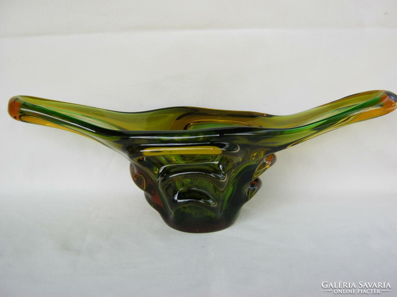 Retro ... Bohemia colored thick glass table center serving bowl large size 40 cm 1.8 kg