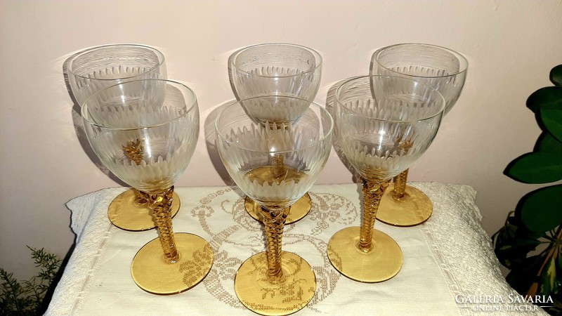 Bohemia polished wine crystal glass set