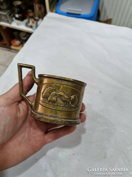 Old copper cup holder