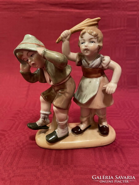 German porcelain: little boy, little girl, double figure
