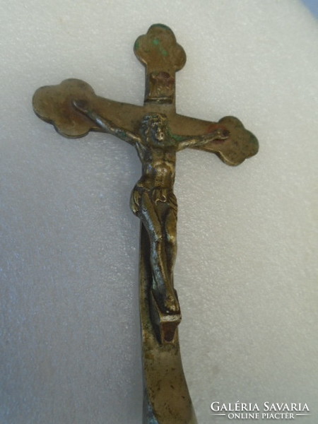 Large antique cross corpus of the xx.Sz. Beautiful mature patinated piece from the front