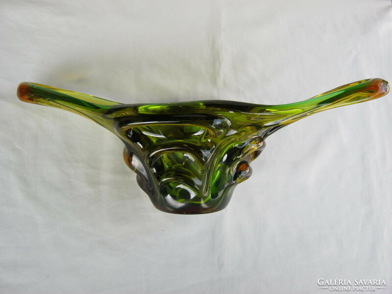 Retro ... Bohemia colored thick glass table center serving bowl large size 40 cm 1.8 kg