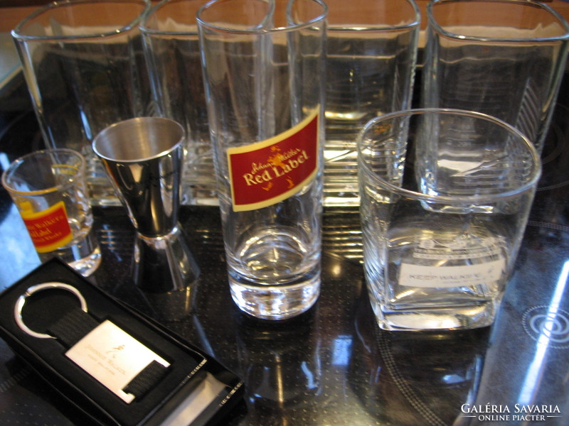 Johnnie walker red label glasses 2 pcs, small and big in one