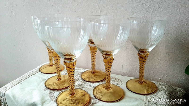 Bohemia polished wine crystal glass set