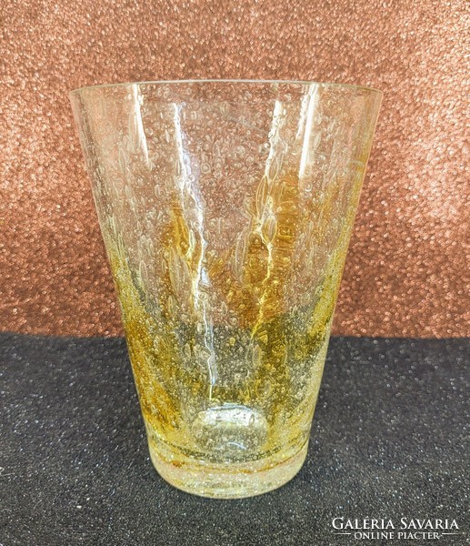 Thick-walled Swedish bubble-patterned glass vase