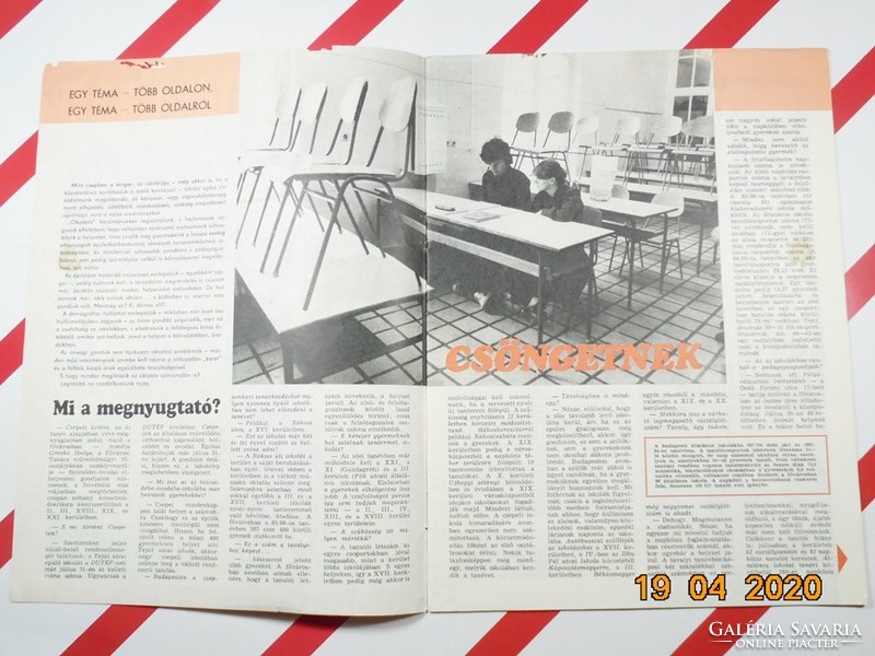 Old retro newspaper - picture supplement of Hungarian newspaper - August 31, 1985