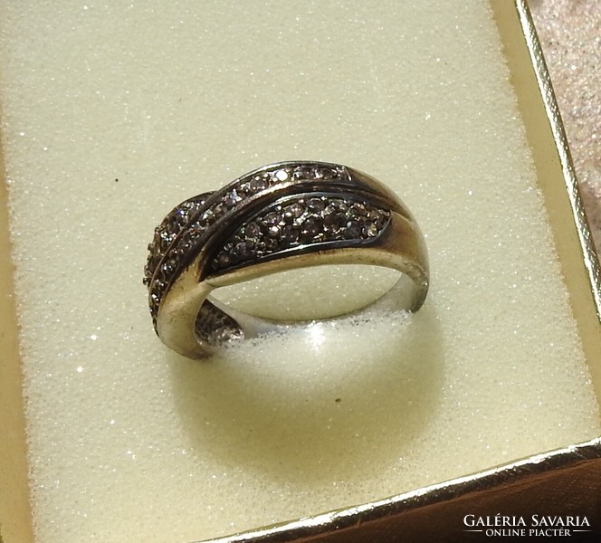 Polystone silver ring