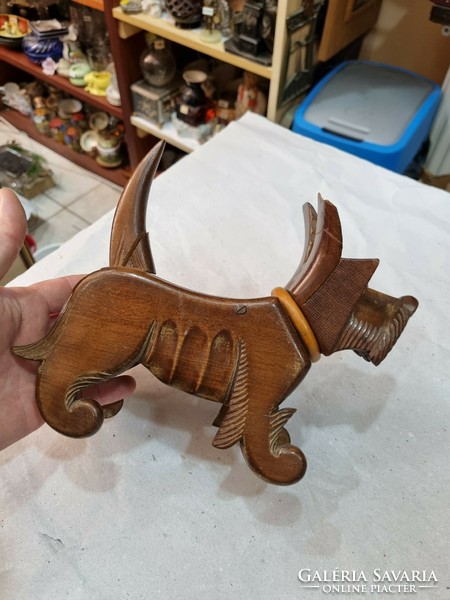 Wood carved dog