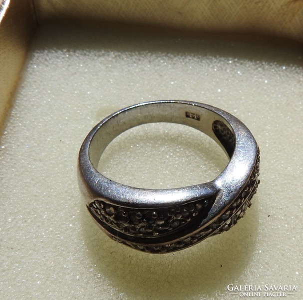 Polystone silver ring