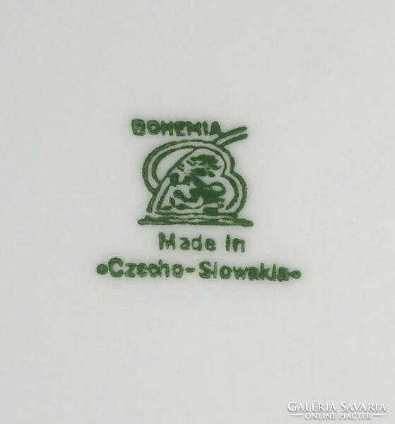 1J131 Régi cseh Bohemia porcelán leveses tál 33 cm