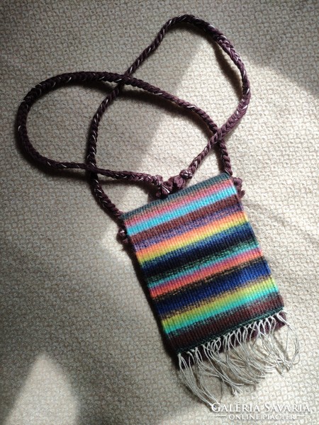 'Mysteries' hand-woven wool crochet / belt bag