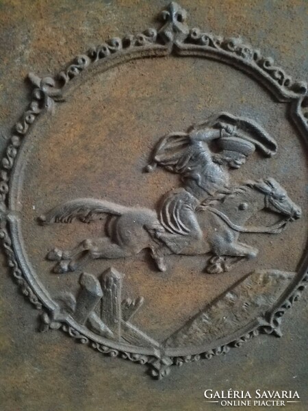 Rarity! Hungarian cast iron stove. With foal and bull ox decorations.