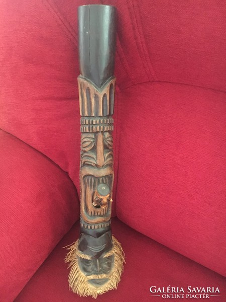 Afrikai pipa, fa dísztárgy, a szakálla a fa gyökere - 47 cm