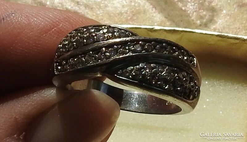 Polystone silver ring
