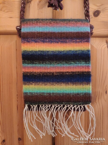 'Rejtek' hand-woven wool satchel/belt bag