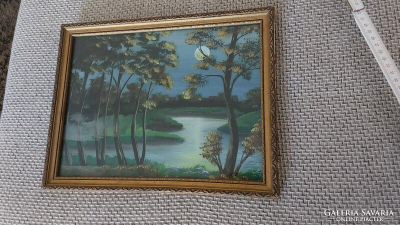 Small landscape painting with 34x26 cm frame