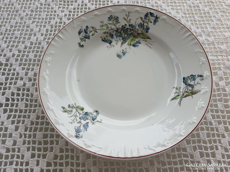 Old porcelain wall plate forget-me-not plate folk wall decoration