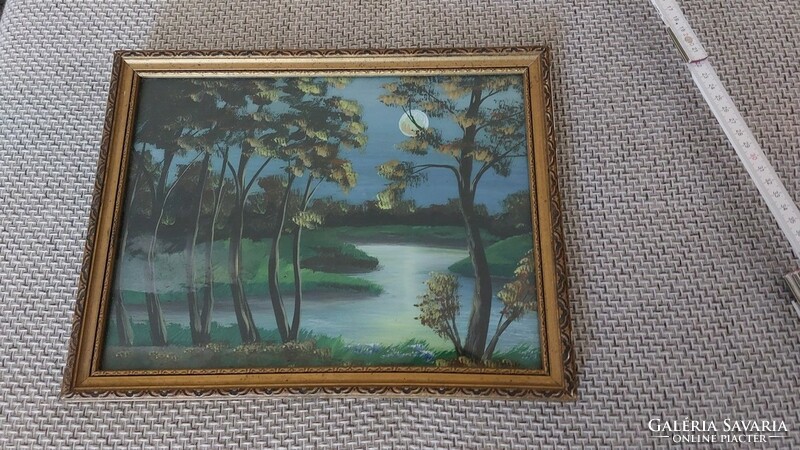 Small landscape painting with 34x26 cm frame