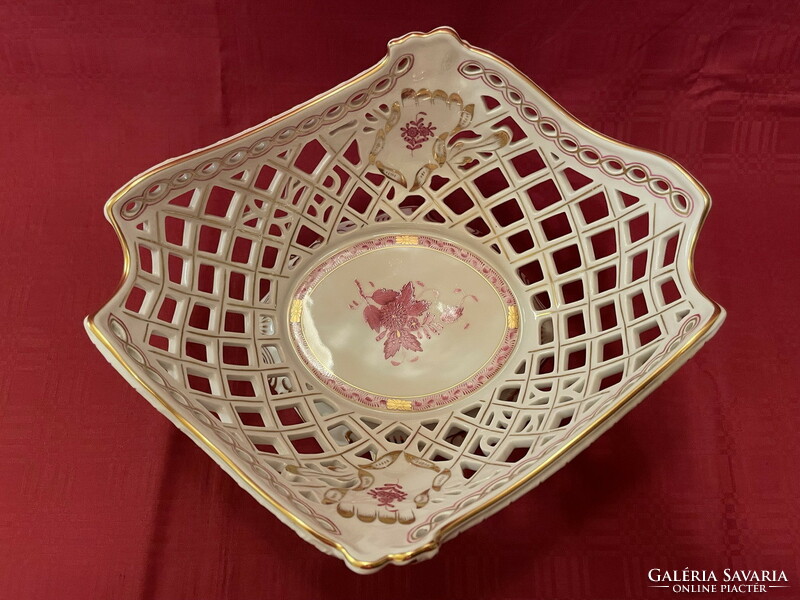 Herend large, openwork Rococo style serving plate