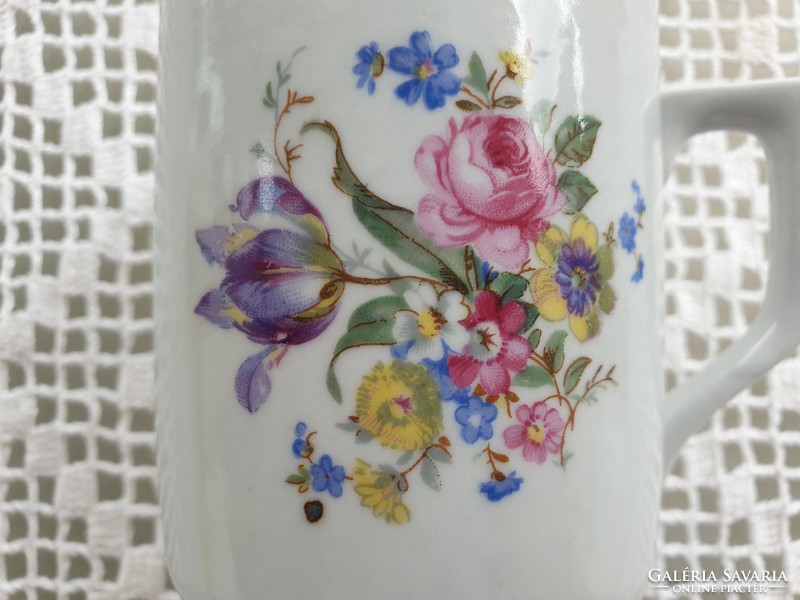 Old zsolnay porcelain floral tea mug