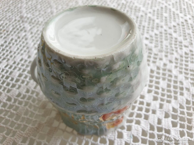Vintage porcelain mug with old porcelain souvenir inscription