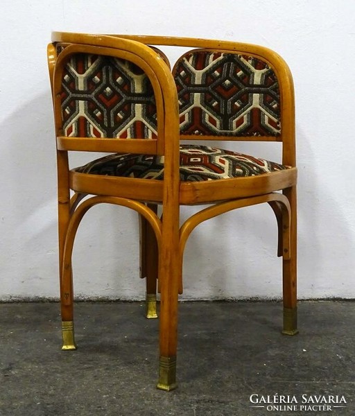 1J254 Antik bécs szecessziós wiener werkstatte kárpitozott karfás Joseph Hoffman szék
