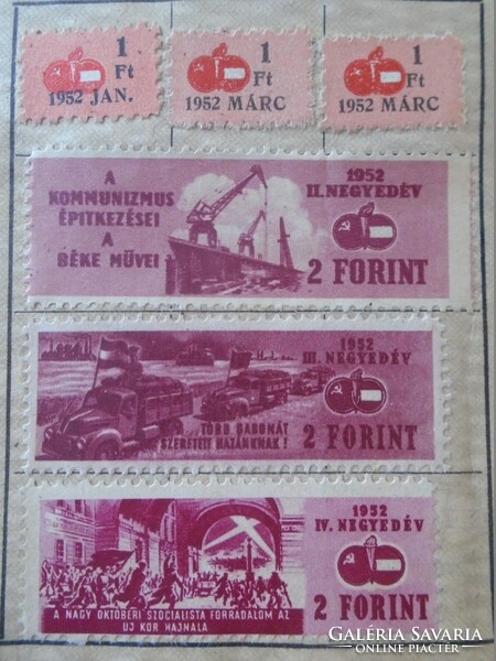 D190606 Tagsági Igazolvány - Magyar -Szovjet Társaság  1951-1954 BÉLYEGEK