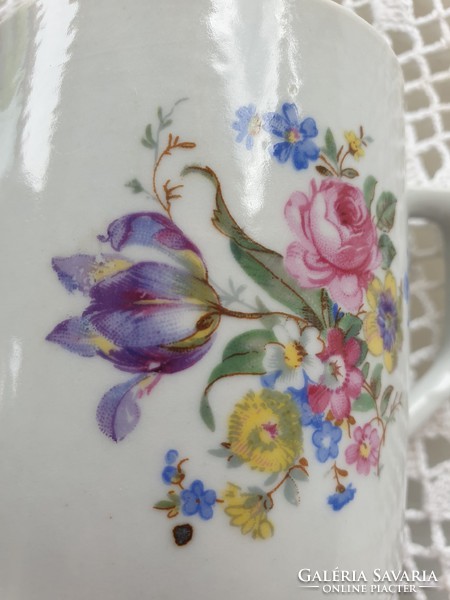 Old zsolnay porcelain floral tea mug