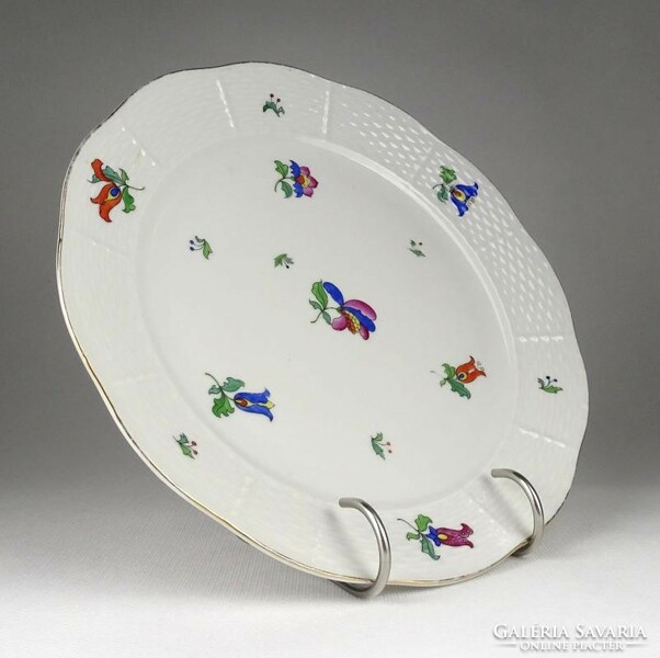 1J172 Antik magyaros motívumokkal díszített koronás Herendi porcelán tányér 25 cm