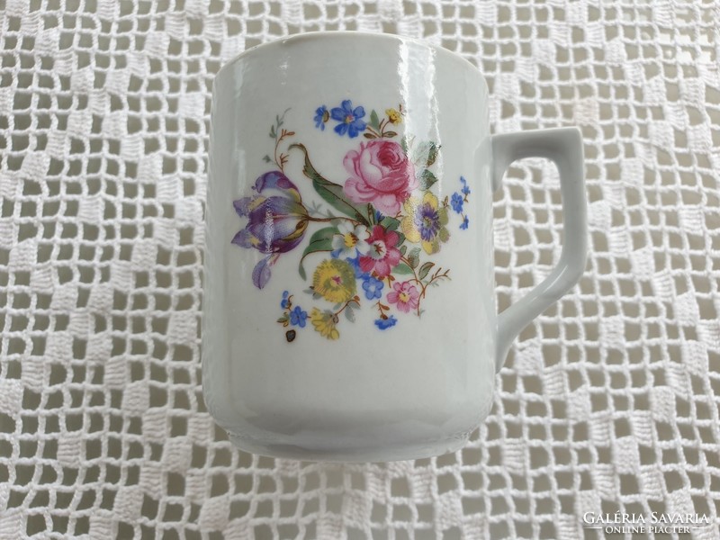 Old zsolnay porcelain floral tea mug