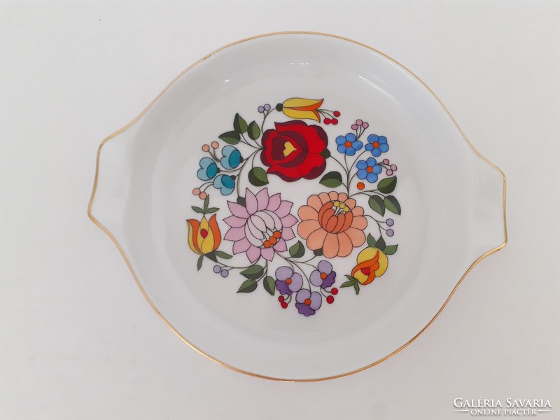 Old porcelain ashtray in Kalocsa with floral ashtray with Kalocsa pattern