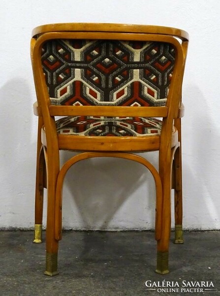 1J254 Antik bécs szecessziós wiener werkstatte kárpitozott karfás Joseph Hoffman szék