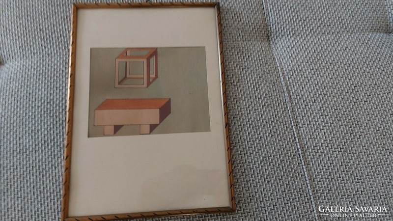 Constructivist painting with 25x35 cm frame.