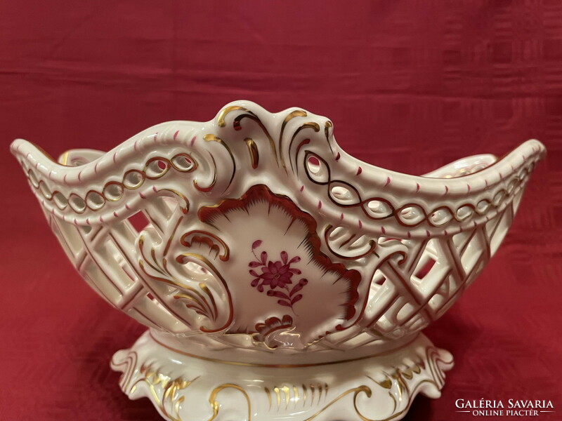 Herend large, openwork Rococo style serving plate