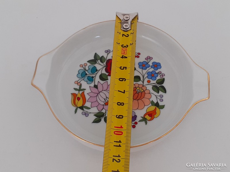 Old porcelain ashtray in Kalocsa with floral ashtray with Kalocsa pattern
