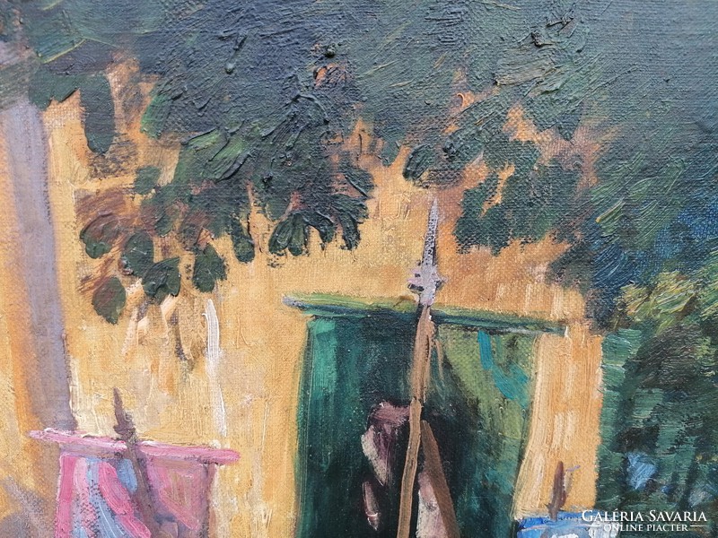 Procession / Impressionist painting by Ferenc Ujváry (1898-1971)