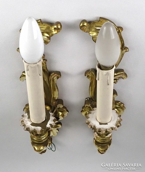 1J333 pair of antique gilded florentine wall hangings