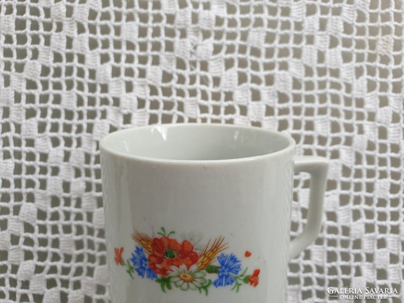 Old zsolnay porcelain mug with poppy cornflower teaflower teacup