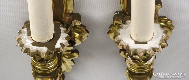 1J333 Antik aranyozott florentin falikar pár