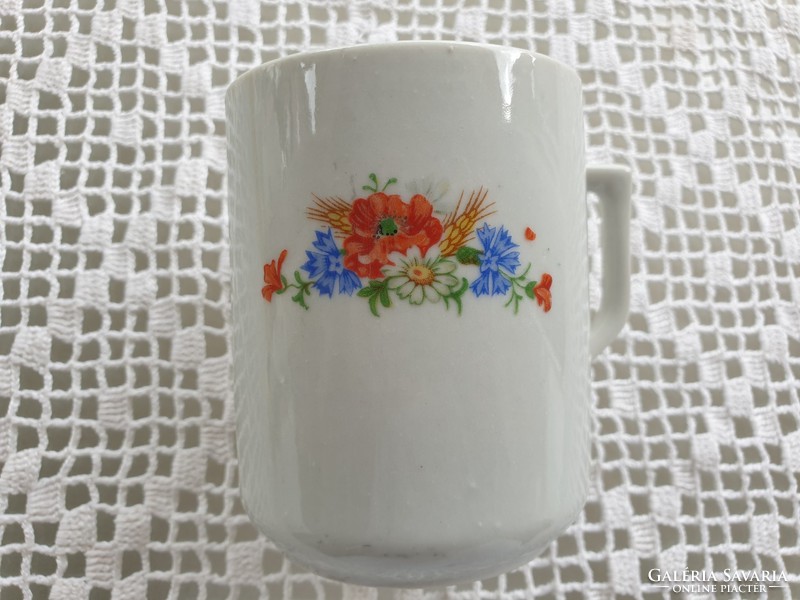 Old zsolnay porcelain mug with poppy cornflower teaflower teacup