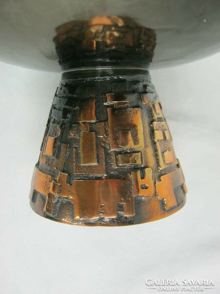 Retro ... Szilágy ildíko industrial copper or bronze base bowl table centerpiece